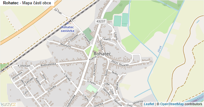 Rohatec - mapa části obce