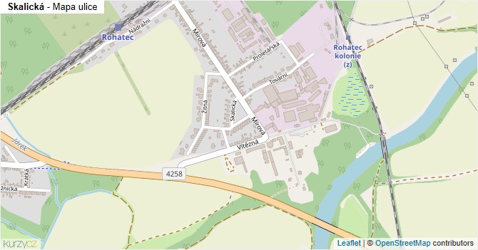Skalická - mapa ulice