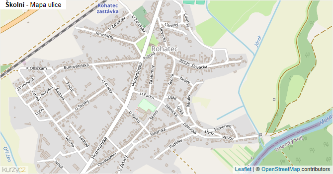 Školní - mapa ulice