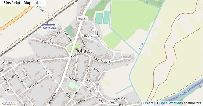 Slovácká - mapa ulice