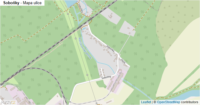 Soboňky - mapa ulice