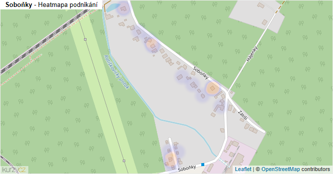 Soboňky - mapa podnikání