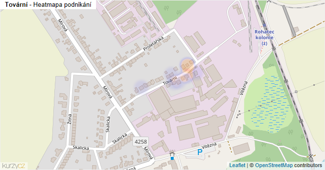 Tovární - mapa podnikání