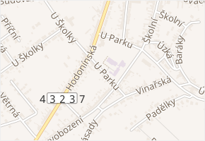 U Parku v obci Rohatec - mapa ulice