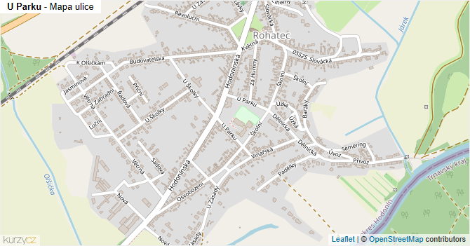 U Parku - mapa ulice