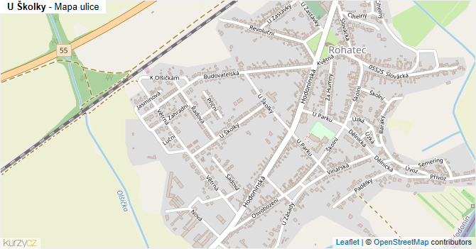 U Školky - mapa ulice