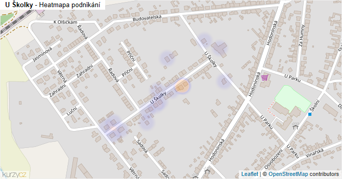 U Školky - mapa podnikání