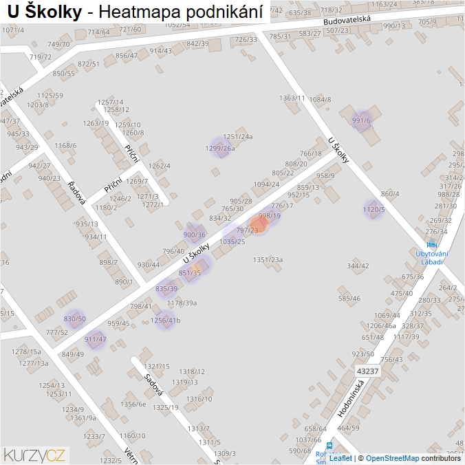 Mapa U Školky - Firmy v ulici.