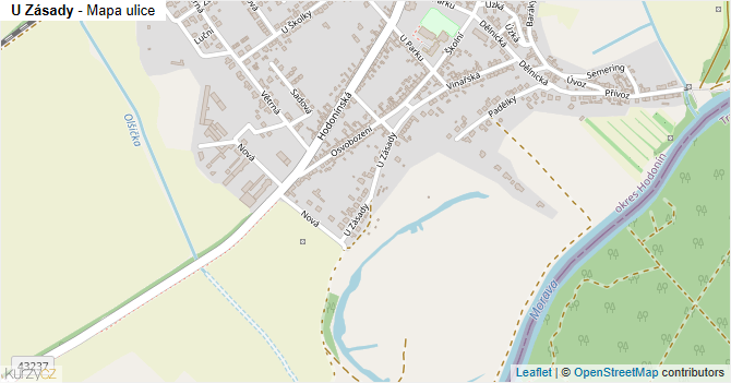 U Zásady - mapa ulice