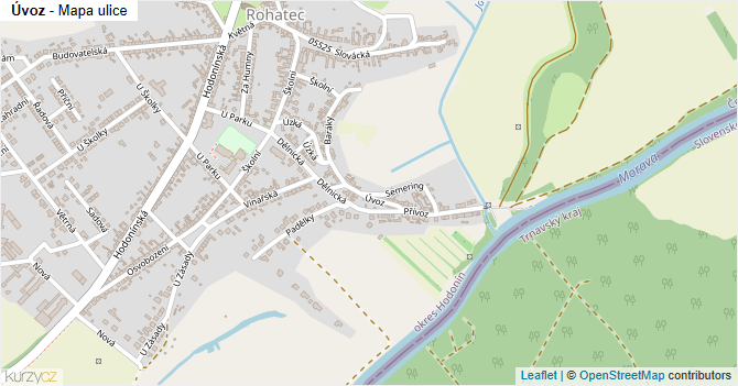 Úvoz - mapa ulice