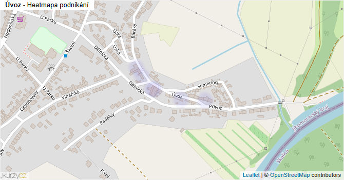 Úvoz - mapa podnikání