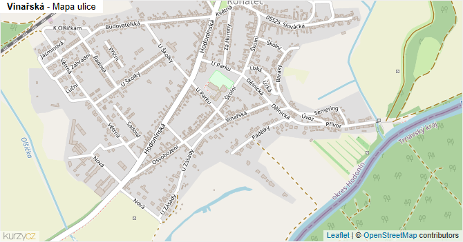Vinařská - mapa ulice