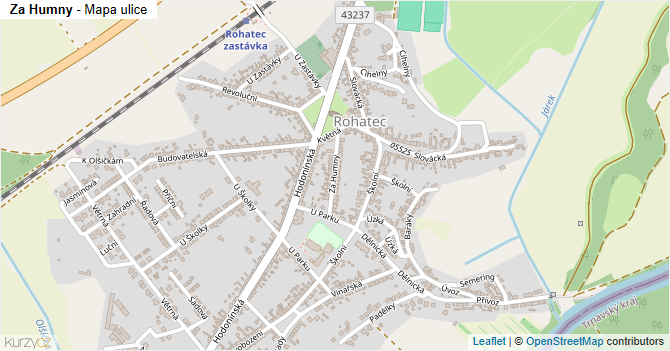 Za Humny - mapa ulice