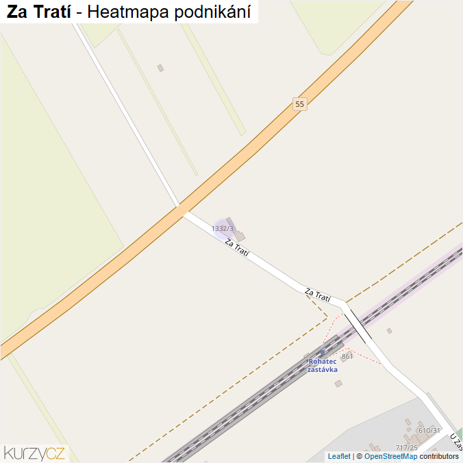 Mapa Za Tratí - Firmy v ulici.
