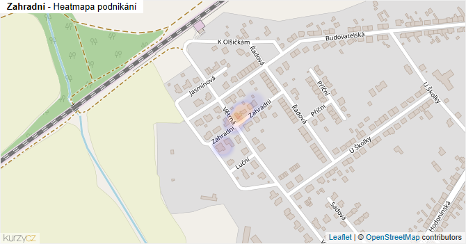 Zahradní - mapa podnikání
