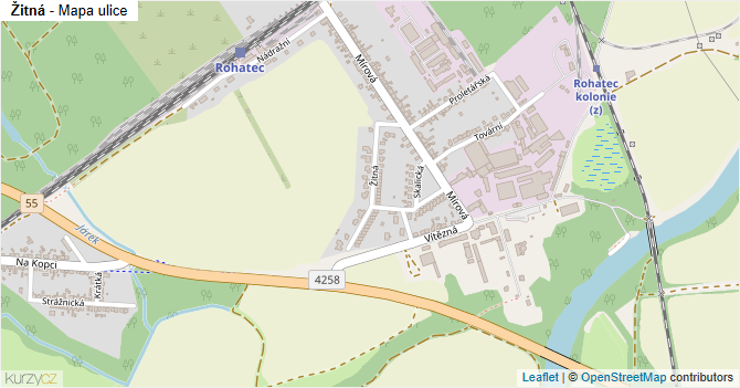 Žitná - mapa ulice