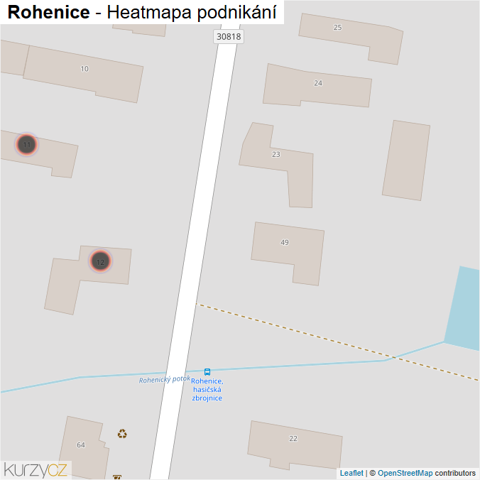 Mapa Rohenice - Firmy v obci.