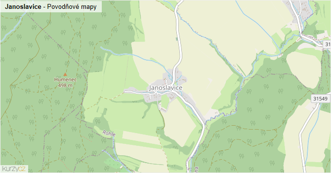 Janoslavice - záplavové mapy stoleté vody