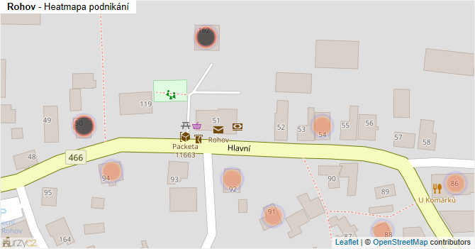 Rohov - mapa podnikání