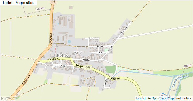 Dolní - mapa ulice