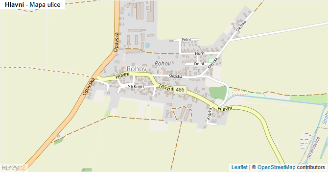Hlavní - mapa ulice