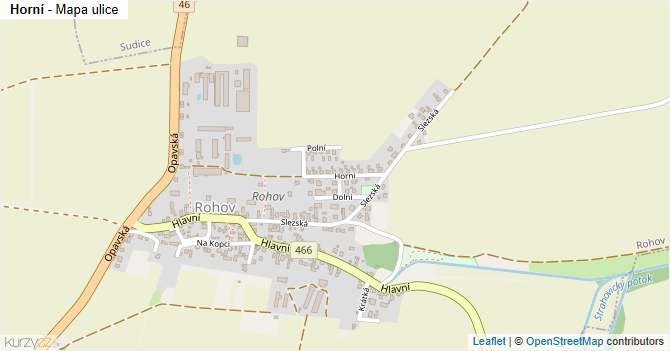 Horní - mapa ulice