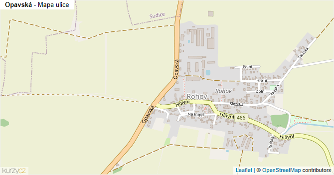 Opavská - mapa ulice