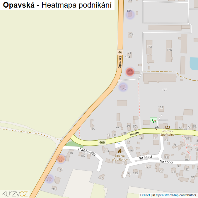 Mapa Opavská - Firmy v ulici.