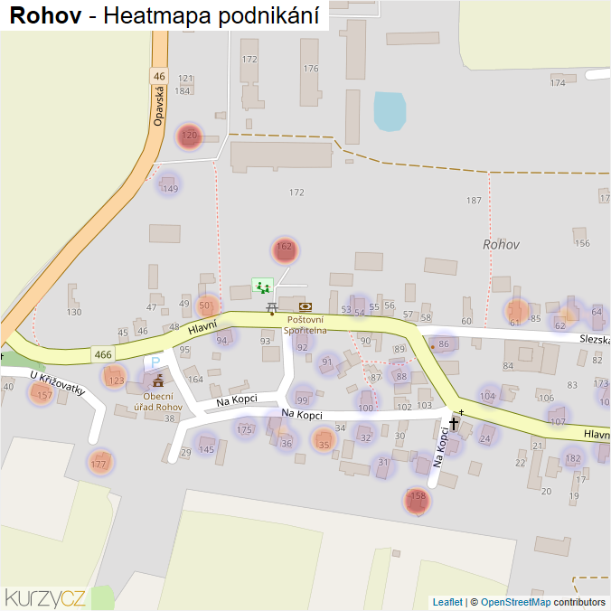 Mapa Rohov - Firmy v části obce.