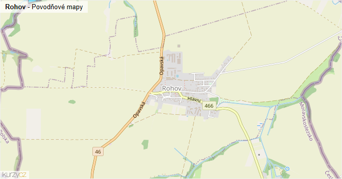 Rohov - záplavové mapy stoleté vody