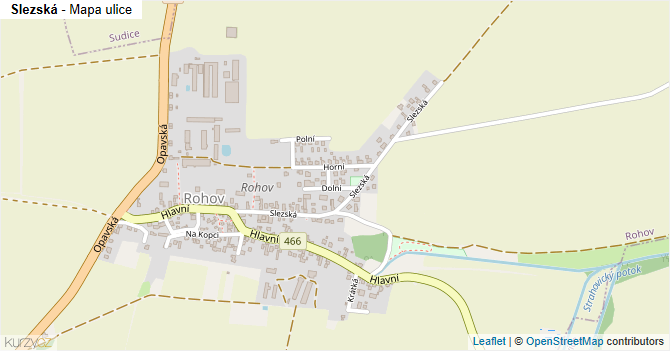 Slezská - mapa ulice
