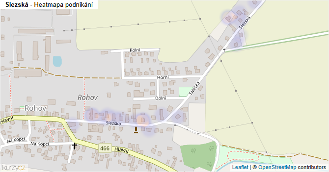Slezská - mapa podnikání