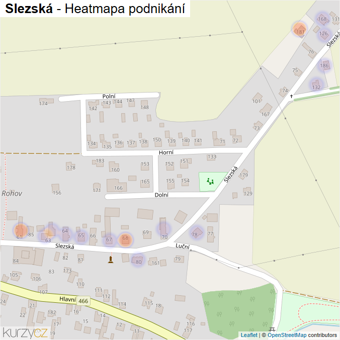 Mapa Slezská - Firmy v ulici.