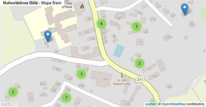 Rohovládova Bělá - mapa firem