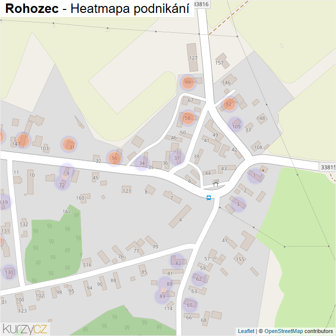Mapa Rohozec - Firmy v části obce.