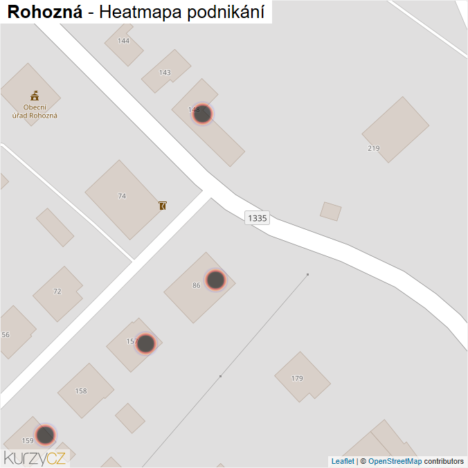 Mapa Rohozná - Firmy v obci.