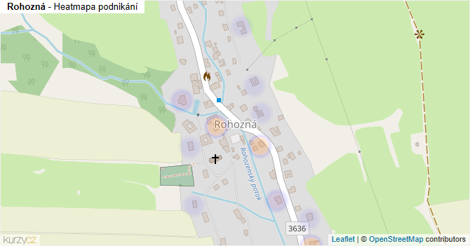 Rohozná - mapa podnikání