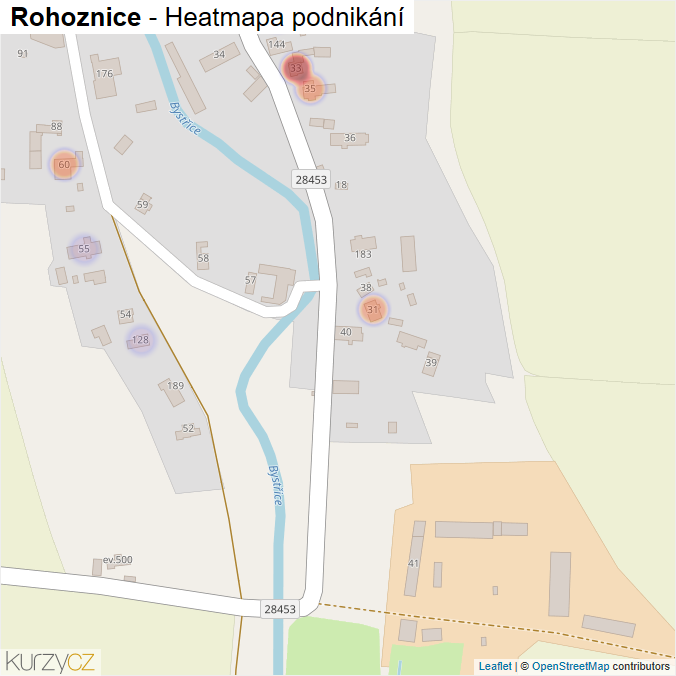 Mapa Rohoznice - Firmy v části obce.