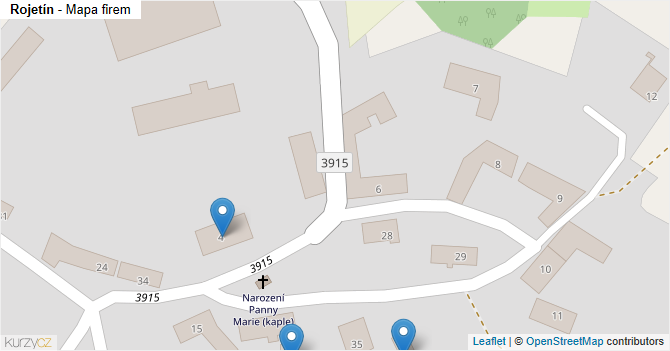 Rojetín - mapa firem