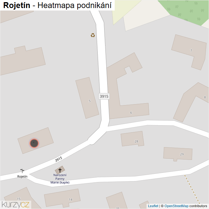 Mapa Rojetín - Firmy v obci.