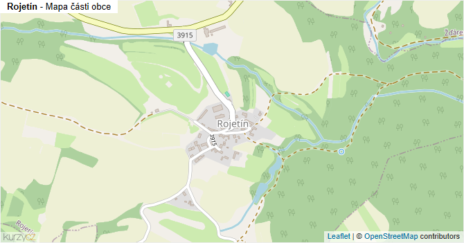 Rojetín - mapa části obce