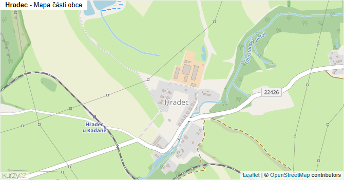 Hradec - mapa části obce