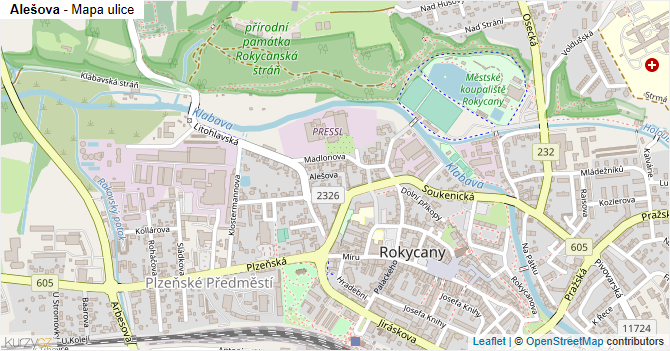 Alešova - mapa ulice
