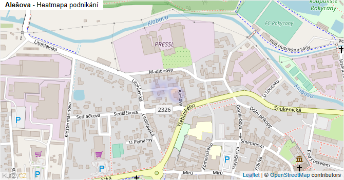 Alešova - mapa podnikání