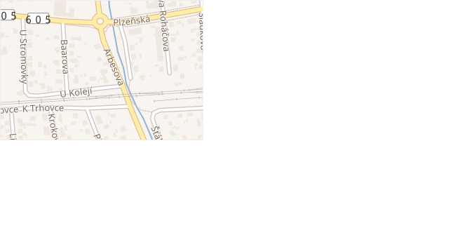 Arbesova v obci Rokycany - mapa ulice