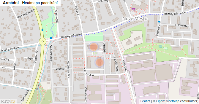 Armádní - mapa podnikání