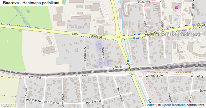 Baarova - mapa podnikání