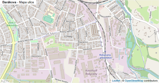 Barákova - mapa ulice