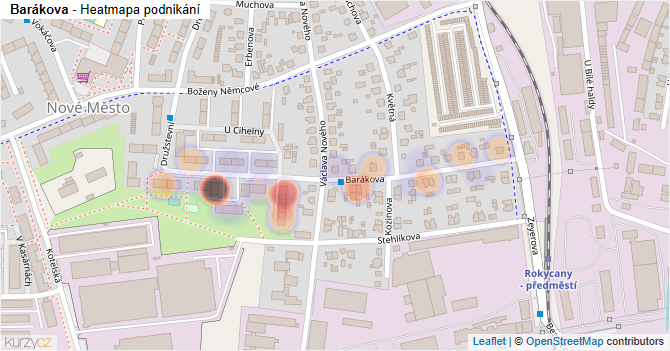Barákova - mapa podnikání