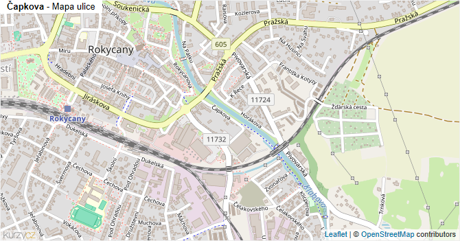 Čapkova - mapa ulice
